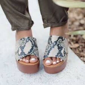 Madden Girl Karrmen Snake Print Wedge Slide Sandals Women’s 11